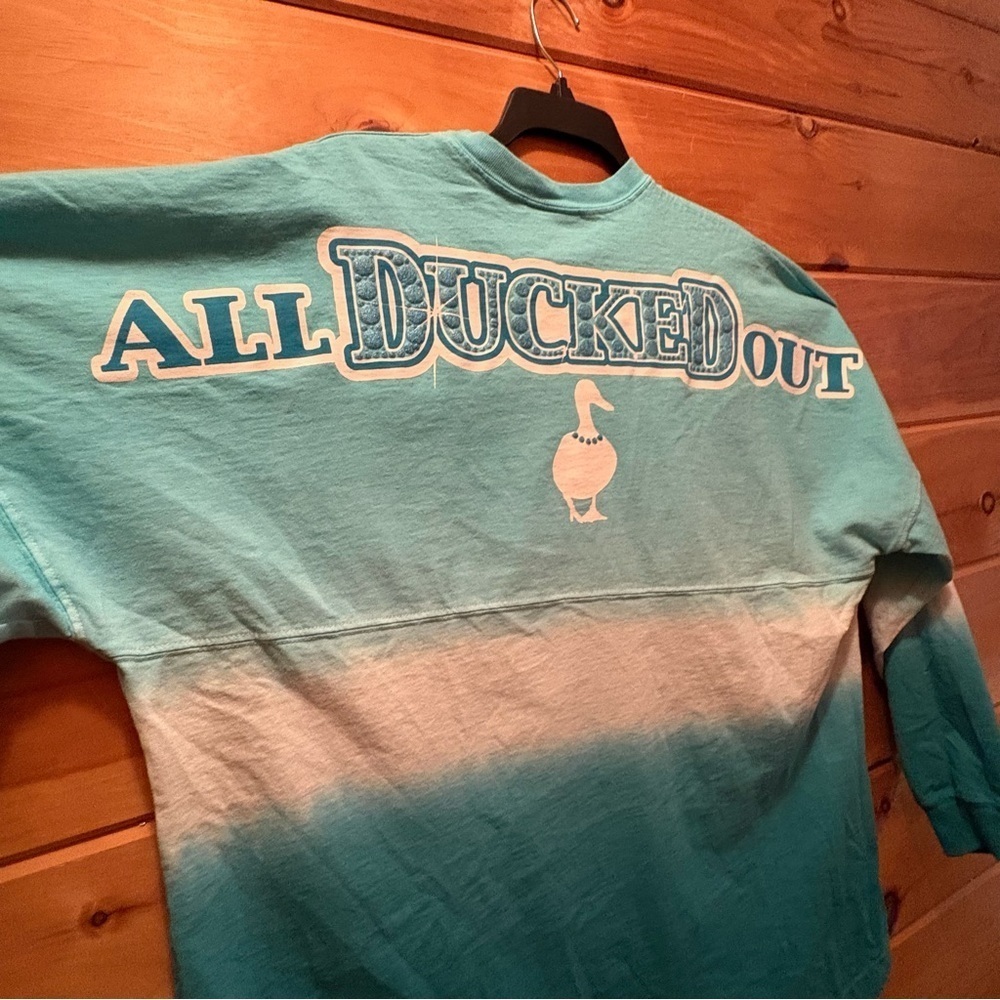 Spirit Teal and White Ombre Long Sleeve Tee